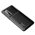 Carbon Fiber Skin TPU Mobile Phone Case for Oppo Find X2 Pro – Black