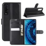 Litchi Surface Leather Wallet Case Cell Phone Shell for Oppo Find X2 – Black