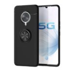 Finger Ring Kickstand TPU Phone Case for vivo S6 (Built-in Metal Sheet) – All Black
