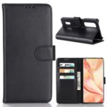 Crazy Horse Leather Wallet Stand Case for OPPO Find X2 Pro – Black