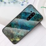 For OnePlus 8 Pro Marble Texture Tempered Glass + PC + TPU Protector Case – Emerald