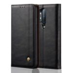 Retro Style Crazy Horse Wallet Leather Stand Case for OnePlus 8 Pro – Black