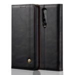 Retro Style Crazy Horse Wallet Leather Stand Case for OnePlus 8 – Black