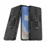 Cool Guard Ring Holder Kickstand PC TPU Hybrid Case Protective Shell for OnePlus 8 – Black