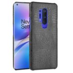 Crocodile Skin PU Leather Coated Hard PC Shell for OnePlus 8 Pro – Black