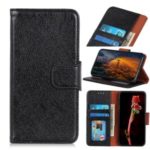 Split Leather Unique Wallet Mobile Stand Shell for Nokia 1.3 – Black