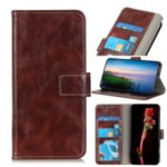 Crazy Horse Leather Wallet Retro Style Phone Case for Nokia 1.3 – Brown