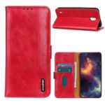 Wallet Stand Leather Protective Cover Phone Casing for Nokia 1.3 – Red