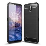 Carbon Fiber Brushed TPU Cover for Nokia C1 – Black