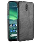 Crocodile Texture PU Leather Coated Hard PC Case for Nokia 2.3 – Black