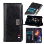 Bison Grain Wallet Stand Leather Phone Case for Nokia C1 – Black