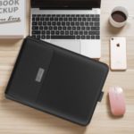 Universal Stand Foldable Laptop Bag Sleeve PU Leather Bag for MacBook 13 inches – Black