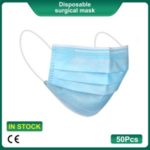 50Pcs/Box CE Certified Disposable Medical Masks 3-Layer Strengthened Filtration Protective Facial Mouth Masks