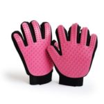 Pet Grooming Glove Shedding Tool Brush Pet Cleaning Massage Glove Right Hand – Pink