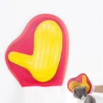 Pet Grooming Brush Glove Dogs Cats Hair Brush Puppy and Kitten Massage Brush – Red
