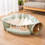 Cat Tunnel Pet Toy Universal Cat Toy Callout Paper Folded Cat Tunnel – Green