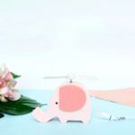 Elephant Shape Mini Portable Handheld USB Charging Fan – Pink