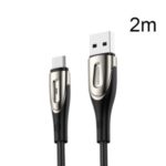 JOYROOM Sharp Series Nylon Braided Type-C USB Data Sync Charging Cable 2m for Samsung Huawei Xiaomi – Black