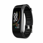 LEMONDA Smart Watch C6T 0.96” Color Screen Temperature Monitoring HR Bracelet – Black