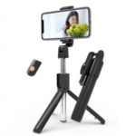 SELFIESHOW K10 Self Timer Bluetooth Remote Control Mobile Phone Tripod with Fill Light Function – Black