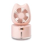 USB 3-in-1 Multi-function Colorful Night Light Desktop Humidifier Cooling Fan – Pink