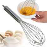 10-inch Stainless Steel Egg Beater Hand Whisk Mixer Household Baking Kitchen Tool