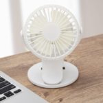 Portable Mini Cooling Fan Clip Fan Desktop Fan 2-IN-1 USB Rechargeable Small Fan – White