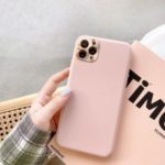 Silicone Phone Case with Metal Lens Cover for iPhone 11 Pro Max 6.5-inch – Pink