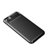 Carbon Fiber TPU Soft Cell Phone Case for iPhone SE (2nd Generation)/8/7 – Black