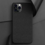 Simple Style PU Leather Coated Soft TPU Phone Case Cover for Apple iPhone 11 Pro 5.8 inch – Black