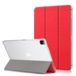 Litchi Skin PU Leather Tri-fold Stand Tablet Cover for iPad Pro 12.9-inch (2020) – Red