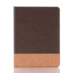 Cross Texture Splicing Leather Wallet Smart Cover for iPad Pro 12.9-inch (2020)/(2018) – Dark Brown