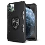 Metal Ring Kickstand PC TPU Hybrid Case [Built-in Magnetic Metal Sheet] for iPhone 11 Pro Max 6.5 inch – Black