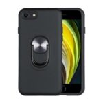 Detachable PC + TPU Combo Case with Finger Ring Kickstand Shell for iPhone 7/8/SE (2nd Generation)  – Black