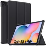 Tri-fold Stand PU Leather Tablet Smart Case for Samsung Galaxy Tab S6 Lite 10.4 inch – Black
