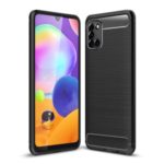 Carbon Fibre Brushed TPU Back Case for Samsung Galaxy A31 – Black