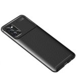 Drop Resistant Carbon Fiber Texture TPU Phone Cover for Samsung Galaxy A31 – Black