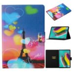 Pattern Printing Stand Leather Card Holder Case for Samsung Galaxy Tab S6 T860 T865 – Eiffel Tower