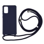 Soft TPU Case Phone Case with Multi-function Strap for Samsung Galaxy S20 Ultra – Dark Blue