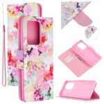 Pattern Printing Cross Texture Leather Wallet Case for Samsung Galaxy S20 Ultra – Vivid Flowers