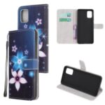 Newly Patterns Cross Texture Leather Wallet Case with Strap for Samsung Galaxy A41 (Global Version) – Flower