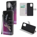 Pattern Printing Cross Texture Leather Wallet Case with Strap for Samsung Galaxy A91/S10 Lite – Dragonfly