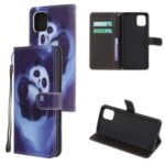 Pattern Printing Cross Texture Leather Wallet Phone Shell with Strap for Samsung Galaxy A81/Note 10 Lite – Panda