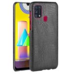 Crocodile Skin PU Leather Coated PC Cover for Samsung Galaxy M31 – Black