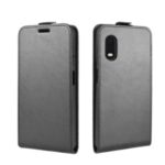 Crazy Horse Skin Vertical Leather Casing with Card Slot for Samsung Galaxy Xcover Pro – Black