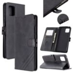Wallet Leather Stand Phone Case Cover with Lanyard for Samsung Galaxy A81 / Note 10 Lite – Black