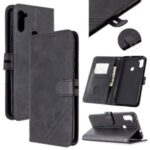 Wallet Leather Stand Phone Cover with Lanyard for Samsung Galaxy A11 – Black