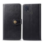 Leather Wallet Phone Cover for Samsung Galaxy M31 – Black