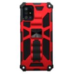 Kickstand Armor PC TPU Hybrid Phone Shell with Magnetic Metal Sheet for Samsung Galaxy A51 SM-A515 – Red