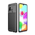 Carbon Fiber Skin Drop Resistant TPU Cover for Samsung Galaxy A21s – Black